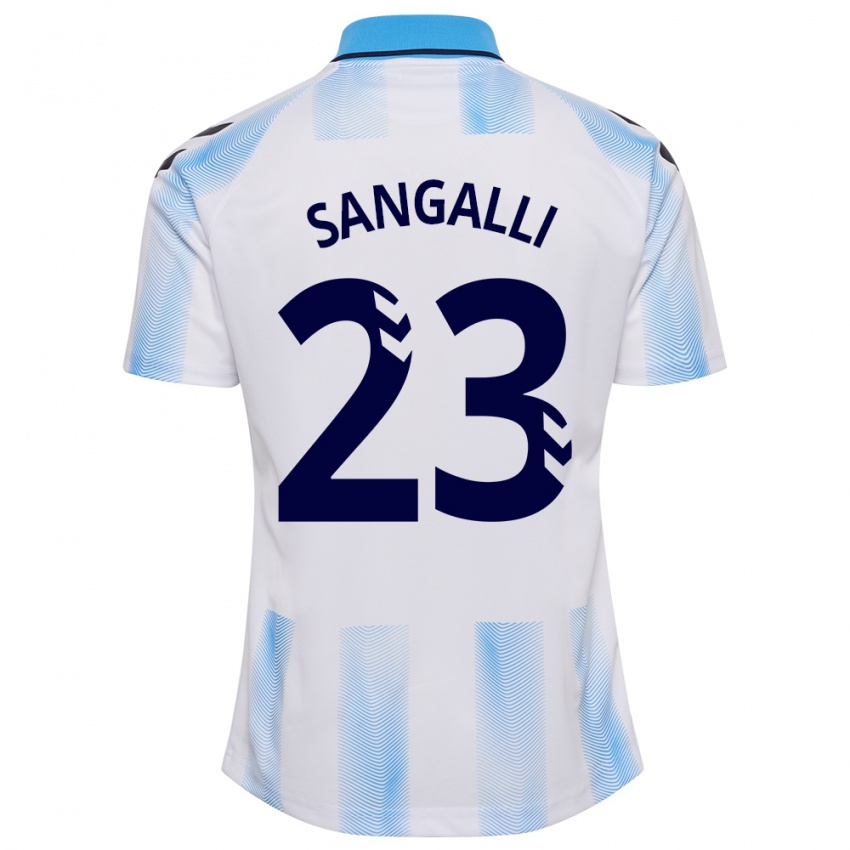 Kvinder Luca Sangalli #23 Hvid Blå Hjemmebane Spillertrøjer 2023/24 Trøje T-Shirt