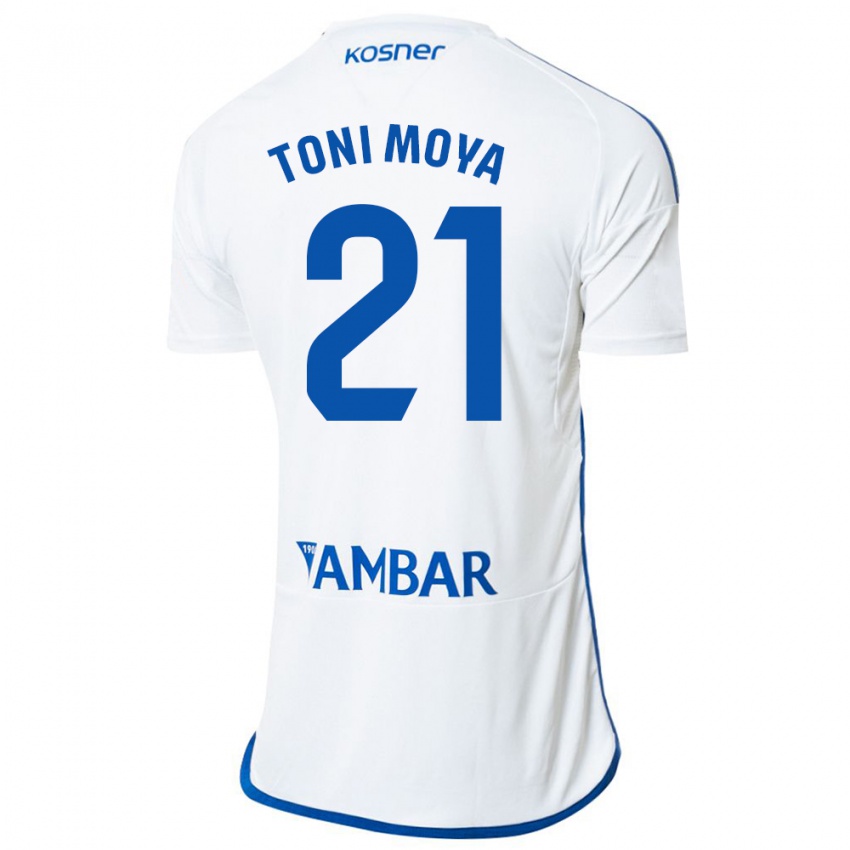Kvinder Toni Moya #21 Hvid Hjemmebane Spillertrøjer 2023/24 Trøje T-Shirt