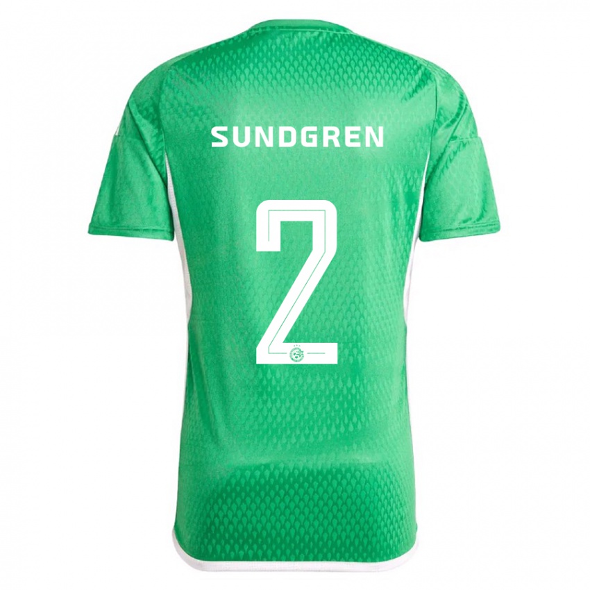 Kvinder Daniel Sundgren #2 Hvid Blå Hjemmebane Spillertrøjer 2023/24 Trøje T-Shirt