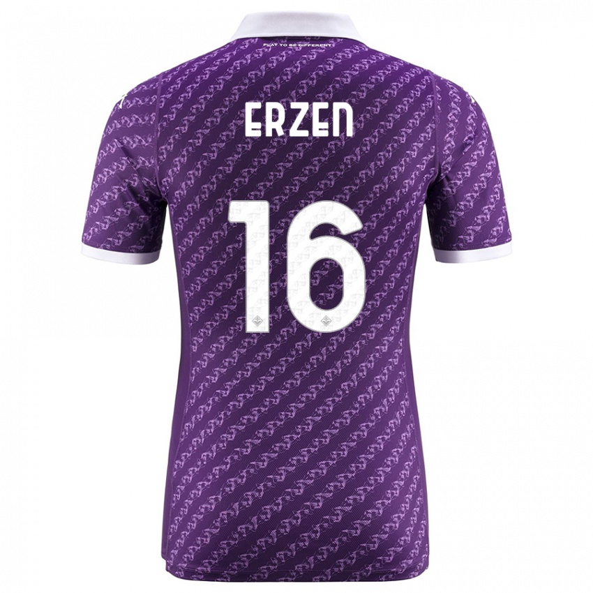 Kvinder Kaja Erzen #16 Viol Hjemmebane Spillertrøjer 2023/24 Trøje T-Shirt