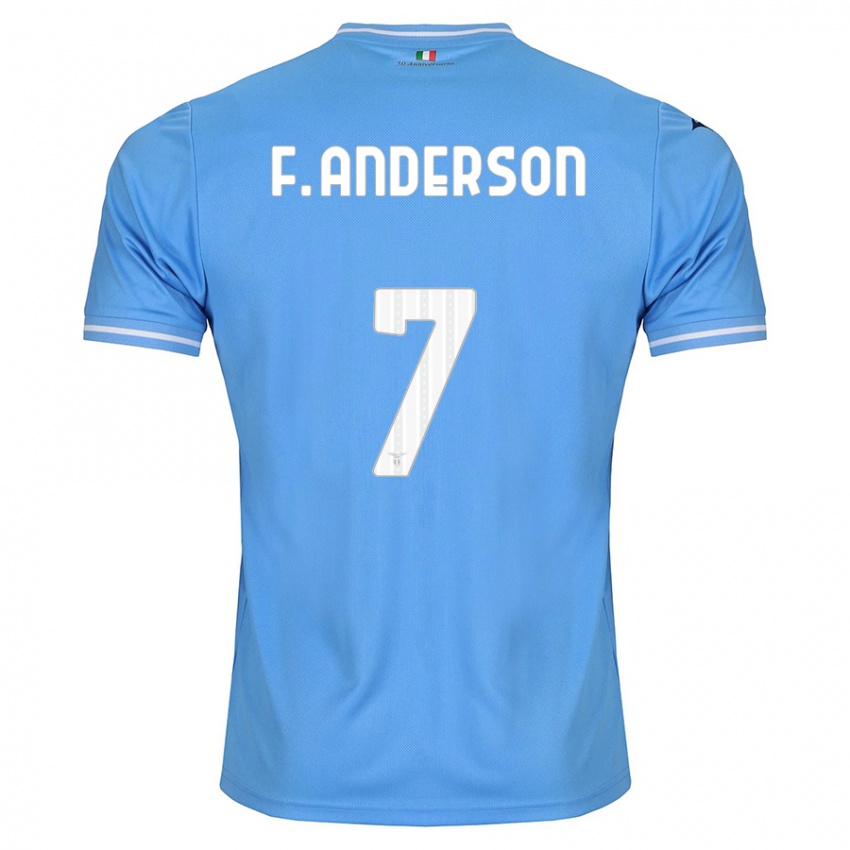Kvinder Felipe Anderson #7 Blå Hjemmebane Spillertrøjer 2023/24 Trøje T-Shirt