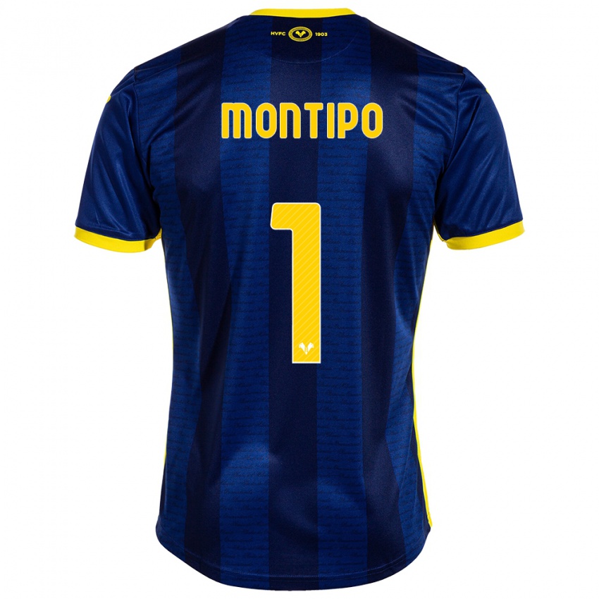 Kvinder Lorenzo Montipò #1 Flåde Hjemmebane Spillertrøjer 2023/24 Trøje T-Shirt