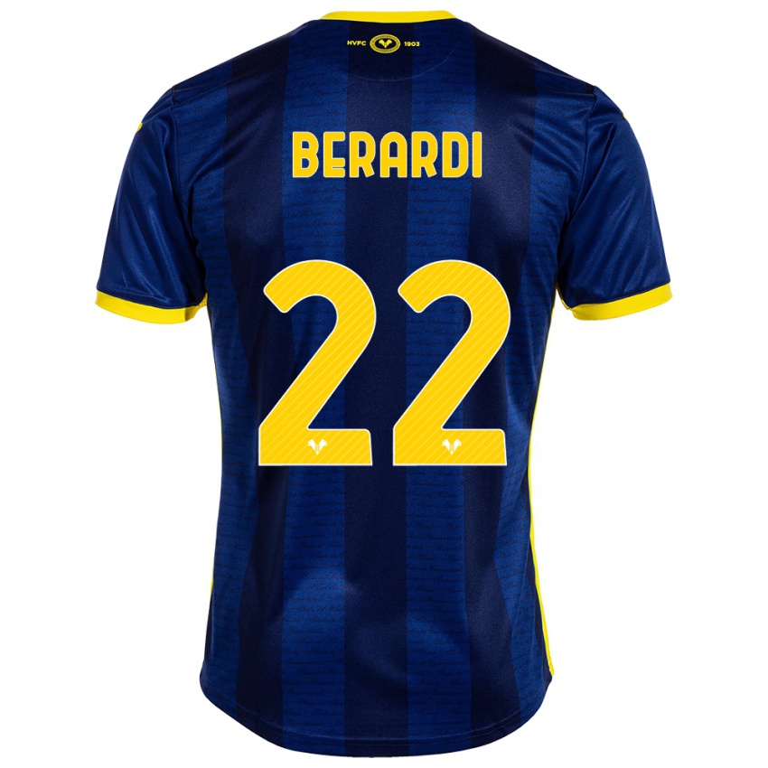 Kvinder Alessandro Berardi #22 Flåde Hjemmebane Spillertrøjer 2023/24 Trøje T-Shirt