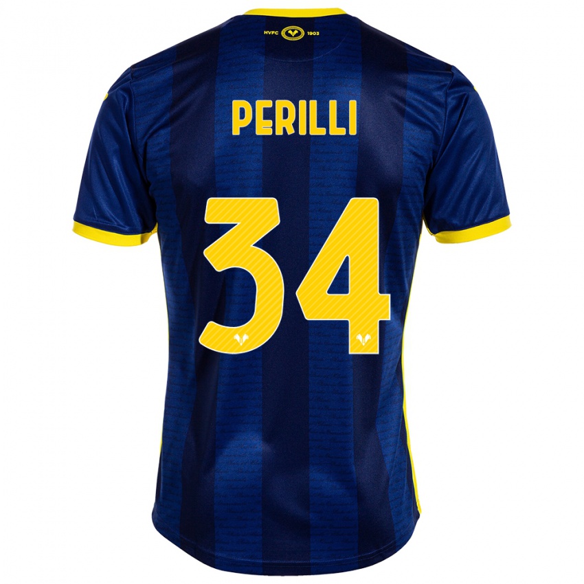 Kvinder Simone Perilli #34 Flåde Hjemmebane Spillertrøjer 2023/24 Trøje T-Shirt