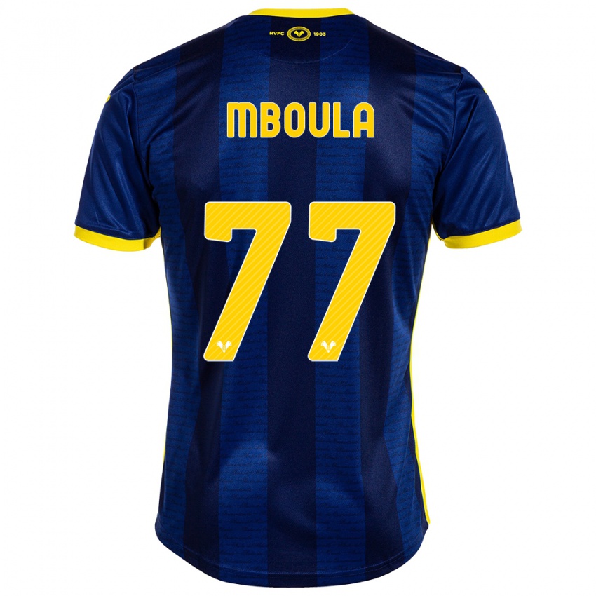 Kvinder Jordi Mboula #77 Flåde Hjemmebane Spillertrøjer 2023/24 Trøje T-Shirt