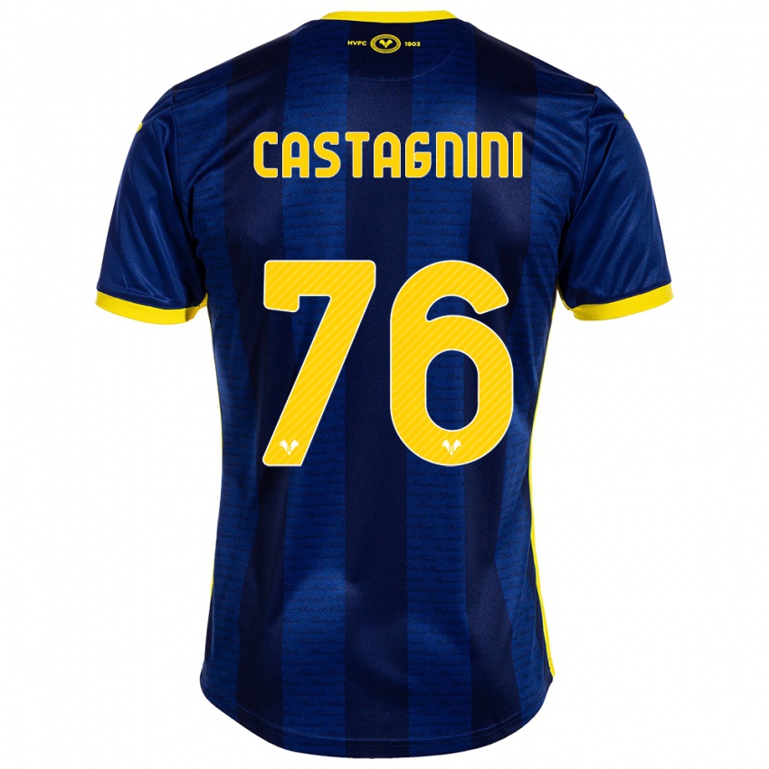 Kvinder Mirko Castagnini #76 Flåde Hjemmebane Spillertrøjer 2023/24 Trøje T-Shirt