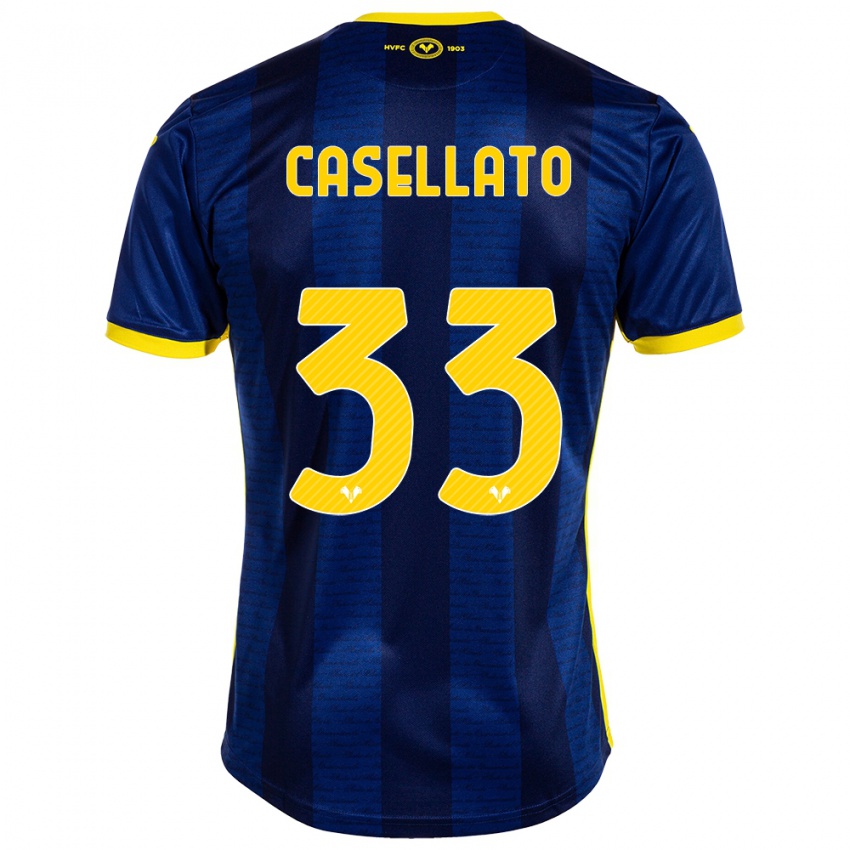 Kvinder Elisa Casellato #33 Flåde Hjemmebane Spillertrøjer 2023/24 Trøje T-Shirt