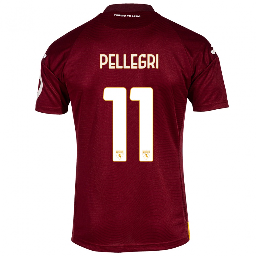 Kvinder Pietro Pellegri #11 Mørkerød Hjemmebane Spillertrøjer 2023/24 Trøje T-Shirt