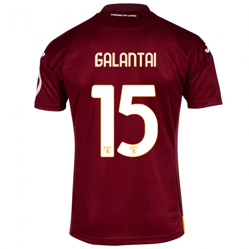 Kvinder Tamás Galántai #15 Mørkerød Hjemmebane Spillertrøjer 2023/24 Trøje T-Shirt