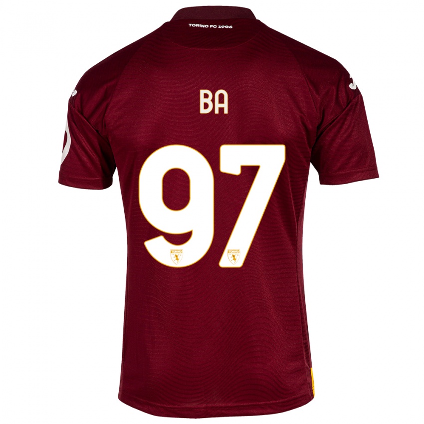 Kvinder El-Hadji Ba #97 Mørkerød Hjemmebane Spillertrøjer 2023/24 Trøje T-Shirt