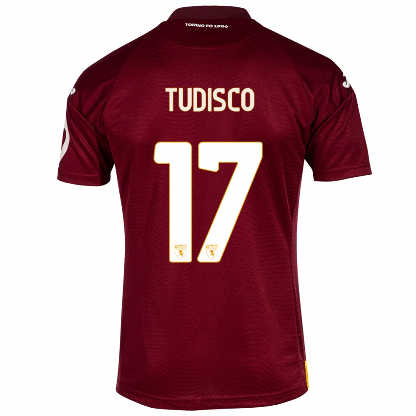 Kvinder Giorgia Tudisco #17 Mørkerød Hjemmebane Spillertrøjer 2023/24 Trøje T-Shirt