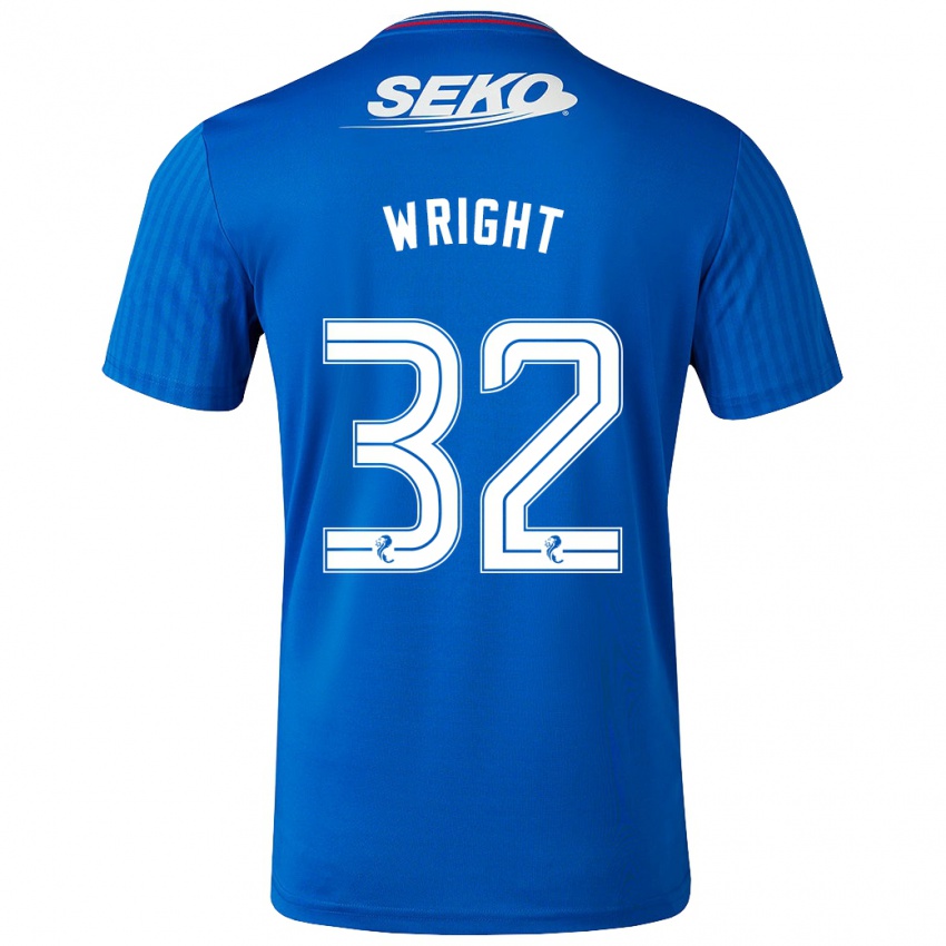 Kvinder Kieran Wright #32 Blå Hjemmebane Spillertrøjer 2023/24 Trøje T-Shirt