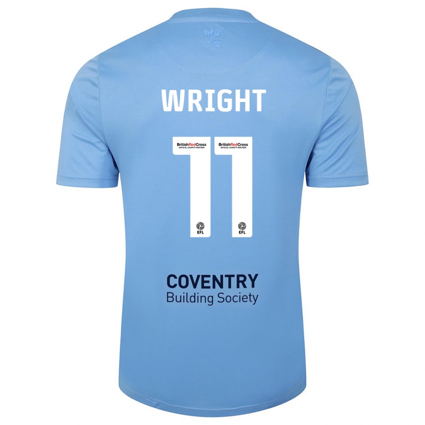 Kvinder Haji Wright #11 Himmelblå Hjemmebane Spillertrøjer 2023/24 Trøje T-Shirt
