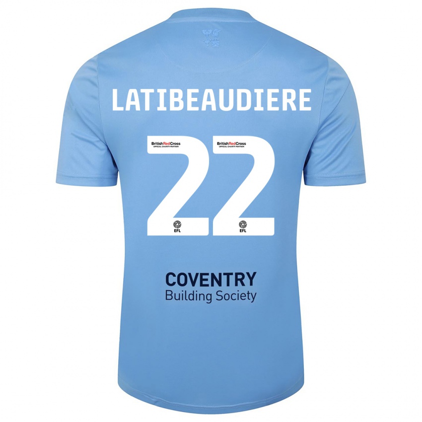 Kvinder Joel Latibeaudiere #22 Himmelblå Hjemmebane Spillertrøjer 2023/24 Trøje T-Shirt