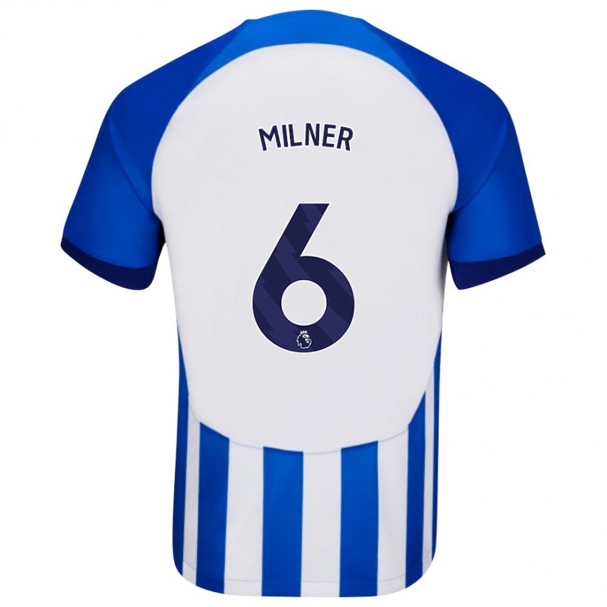 Kvinder James Milner #6 Blå Hjemmebane Spillertrøjer 2023/24 Trøje T-Shirt