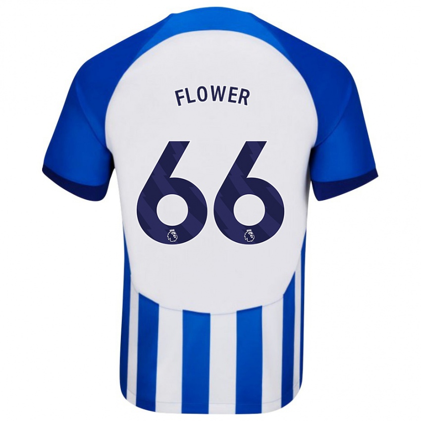 Kvinder Louis Flower #66 Blå Hjemmebane Spillertrøjer 2023/24 Trøje T-Shirt