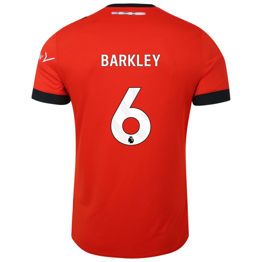 Kvinder Ross Barkley #6 Rød Hjemmebane Spillertrøjer 2023/24 Trøje T-Shirt