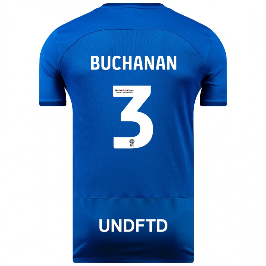 Kvinder Lee Buchanan #3 Blå Hjemmebane Spillertrøjer 2023/24 Trøje T-Shirt