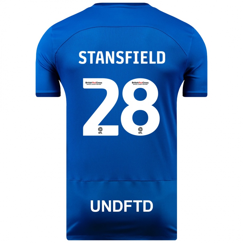 Kvinder Jay Stansfield #28 Blå Hjemmebane Spillertrøjer 2023/24 Trøje T-Shirt