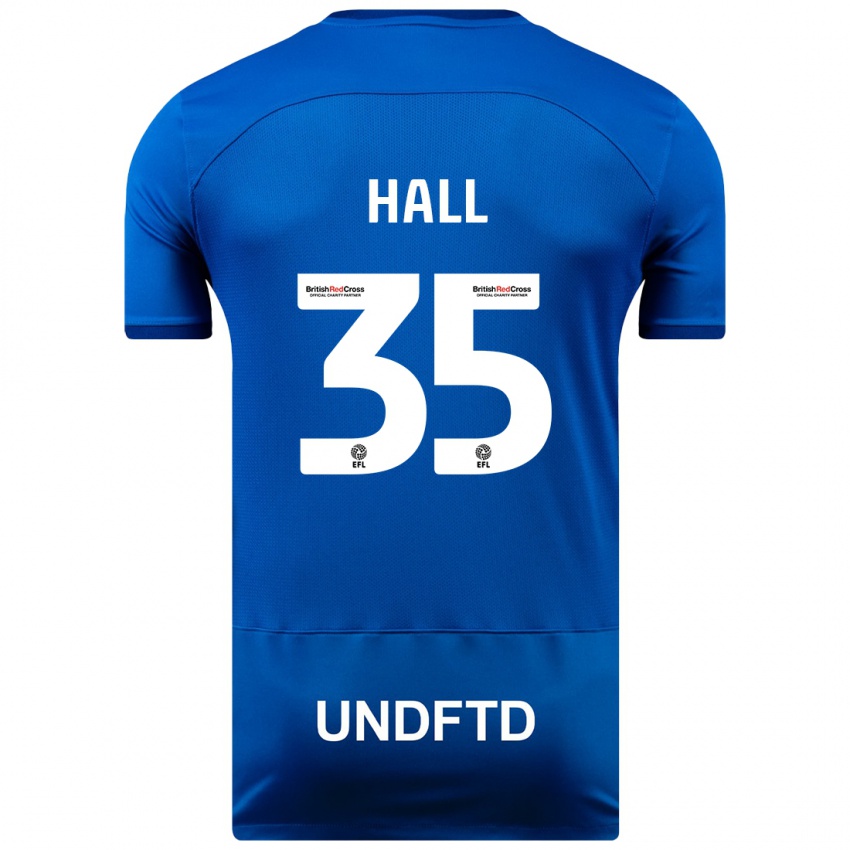 Kvinder George Hall #35 Blå Hjemmebane Spillertrøjer 2023/24 Trøje T-Shirt