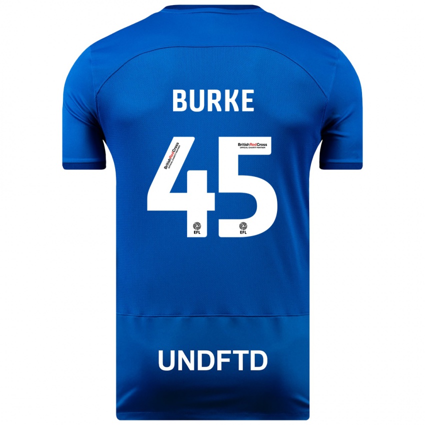 Kvinder Oliver Burke #45 Blå Hjemmebane Spillertrøjer 2023/24 Trøje T-Shirt