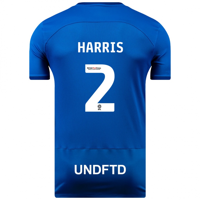 Kvinder Martha Harris #2 Blå Hjemmebane Spillertrøjer 2023/24 Trøje T-Shirt