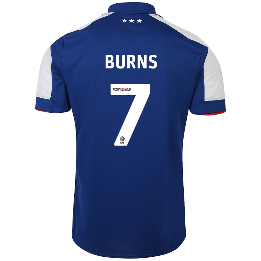 Kvinder Wes Burns #7 Blå Hjemmebane Spillertrøjer 2023/24 Trøje T-Shirt