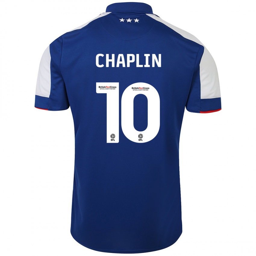 Kvinder Conor Chaplin #10 Blå Hjemmebane Spillertrøjer 2023/24 Trøje T-Shirt