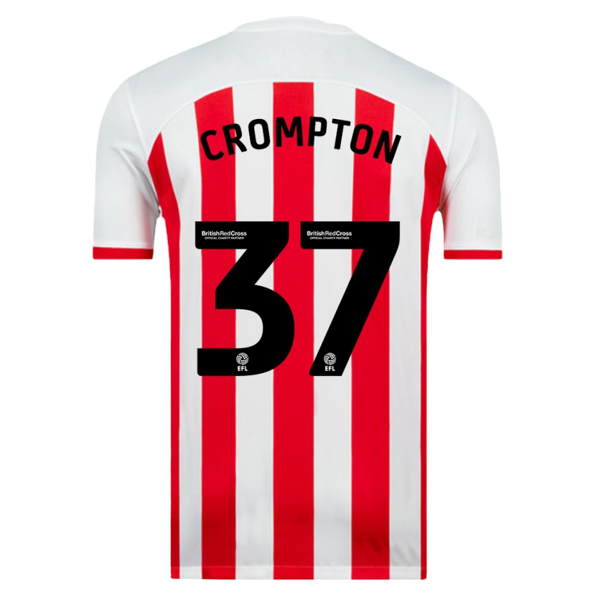 Kvinder Ben Crompton #37 Hvid Hjemmebane Spillertrøjer 2023/24 Trøje T-Shirt