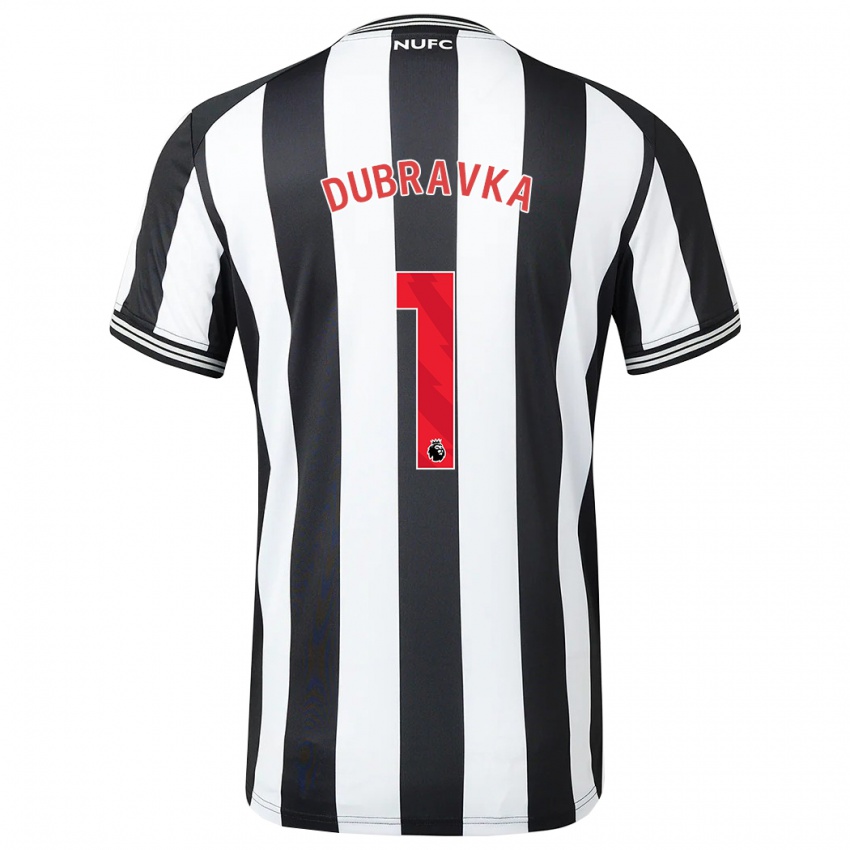 Kvinder Martin Dubravka #1 Sort Hvid Hjemmebane Spillertrøjer 2023/24 Trøje T-Shirt