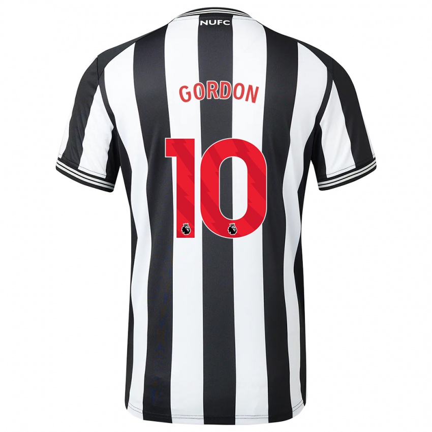 Kvinder Anthony Gordon #10 Sort Hvid Hjemmebane Spillertrøjer 2023/24 Trøje T-Shirt