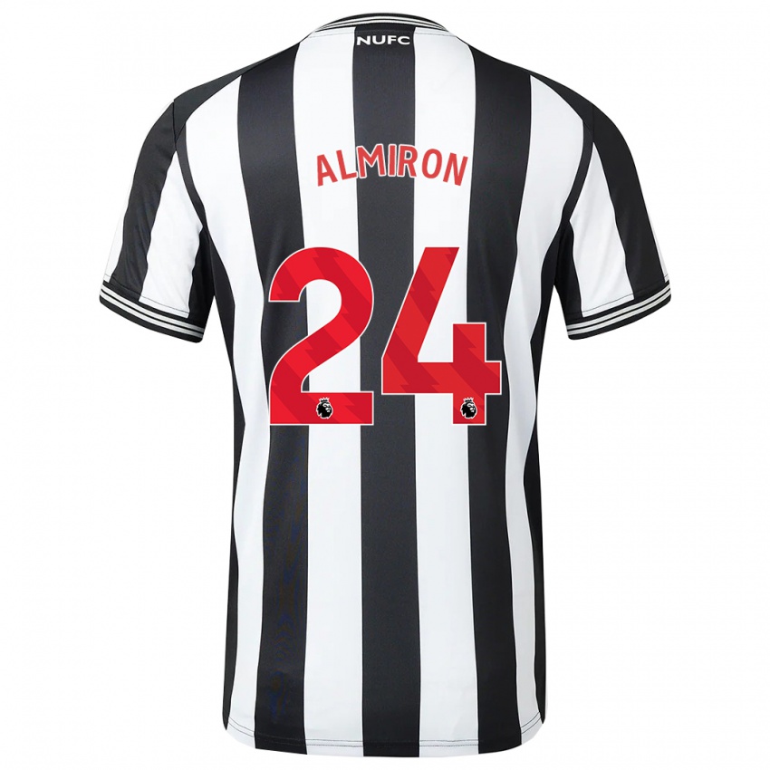 Kvinder Miguel Almiron #24 Sort Hvid Hjemmebane Spillertrøjer 2023/24 Trøje T-Shirt