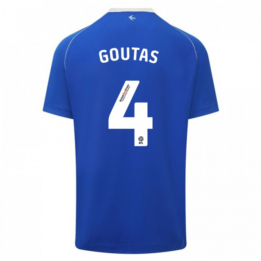 Kvinder Dimitrios Goutas #4 Blå Hjemmebane Spillertrøjer 2023/24 Trøje T-Shirt