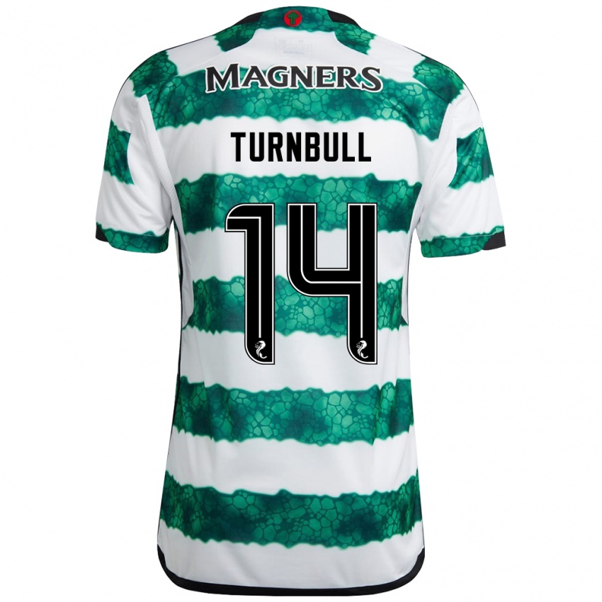 Kvinder David Turnbull #14 Grøn Hjemmebane Spillertrøjer 2023/24 Trøje T-Shirt