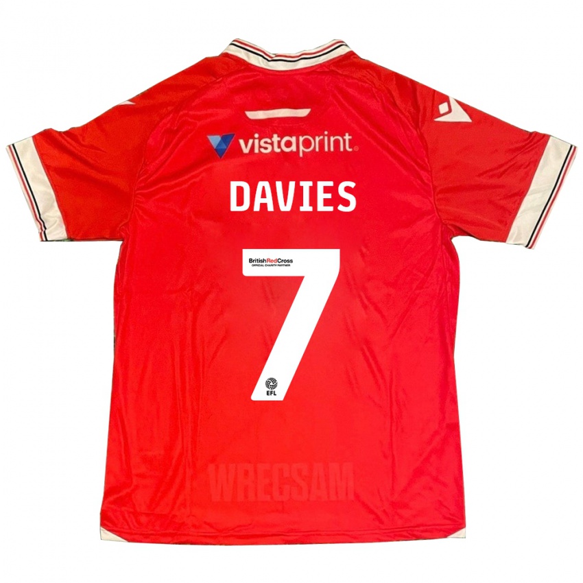 Kvinder Jordan Davies #7 Rød Hjemmebane Spillertrøjer 2023/24 Trøje T-Shirt