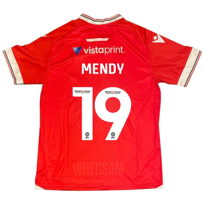 Kvinder Jacob Mendy #19 Rød Hjemmebane Spillertrøjer 2023/24 Trøje T-Shirt