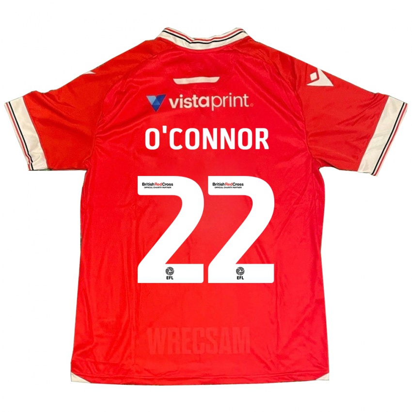 Kvinder Thomas O'connor #22 Rød Hjemmebane Spillertrøjer 2023/24 Trøje T-Shirt