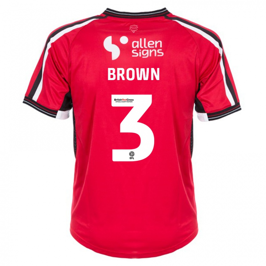 Kvinder Jaden Brown #3 Rød Hjemmebane Spillertrøjer 2023/24 Trøje T-Shirt