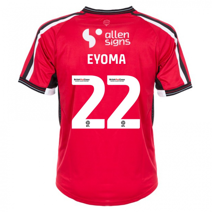 Kvinder Timothy Eyoma #22 Rød Hjemmebane Spillertrøjer 2023/24 Trøje T-Shirt