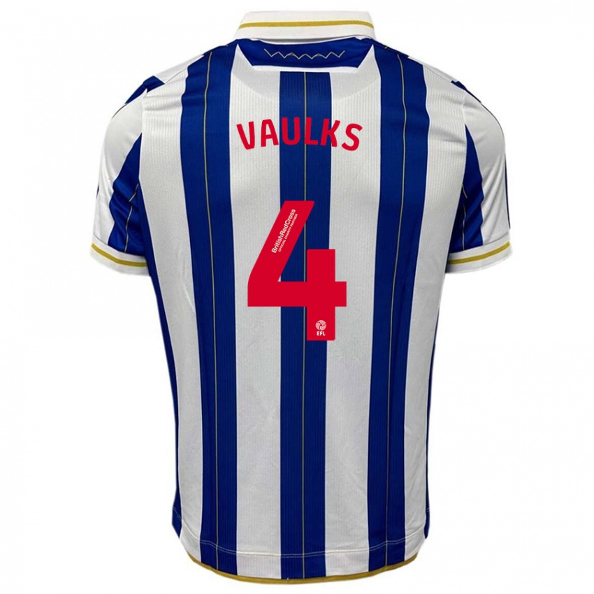 Kvinder Will Vaulks #4 Blå Hvid Hjemmebane Spillertrøjer 2023/24 Trøje T-Shirt