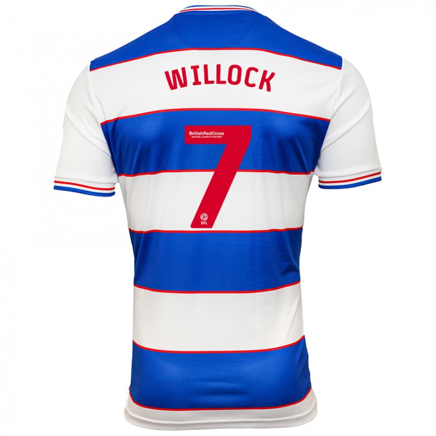 Kvinder Chris Willock #7 Hvid Blå Hjemmebane Spillertrøjer 2023/24 Trøje T-Shirt