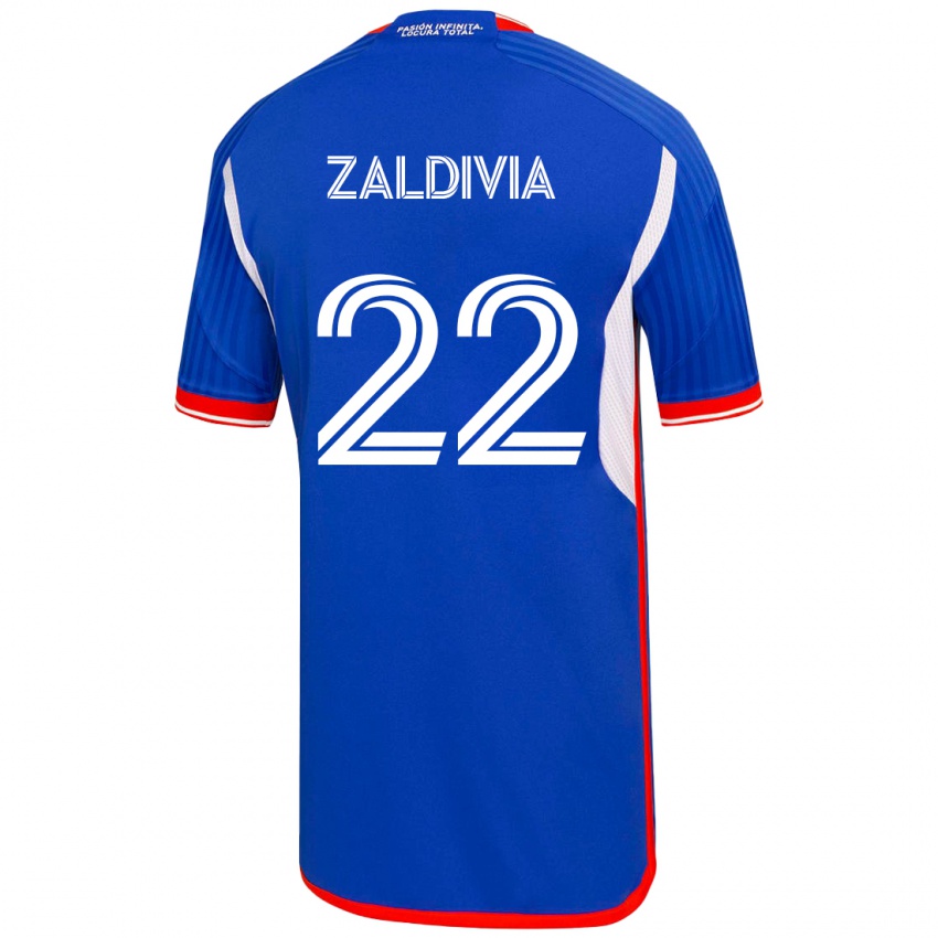 Kvinder Matías Zaldivia #22 Blå Hjemmebane Spillertrøjer 2023/24 Trøje T-Shirt