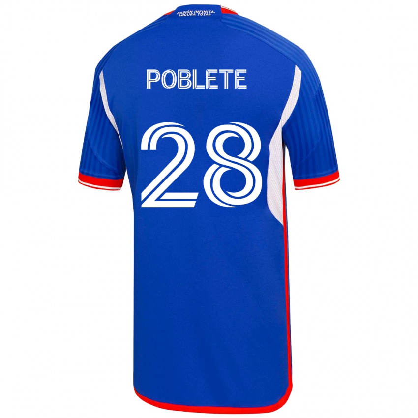 Kvinder Israel Poblete #28 Blå Hjemmebane Spillertrøjer 2023/24 Trøje T-Shirt