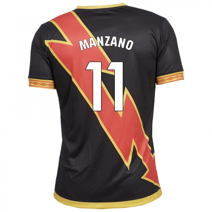 Kvinder Sergio Manzano #11 Sort Udebane Spillertrøjer 2023/24 Trøje T-Shirt