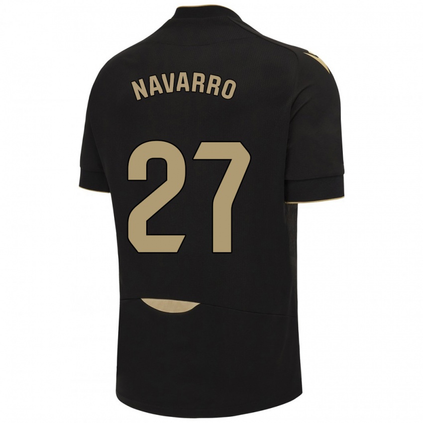 Kvinder Robert Navarro #27 Sort Udebane Spillertrøjer 2023/24 Trøje T-Shirt