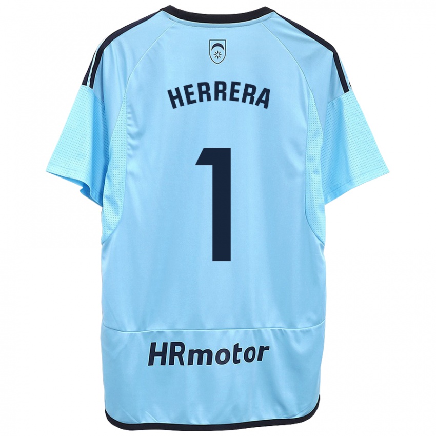 Kvinder Sergio Herrera #1 Blå Udebane Spillertrøjer 2023/24 Trøje T-Shirt