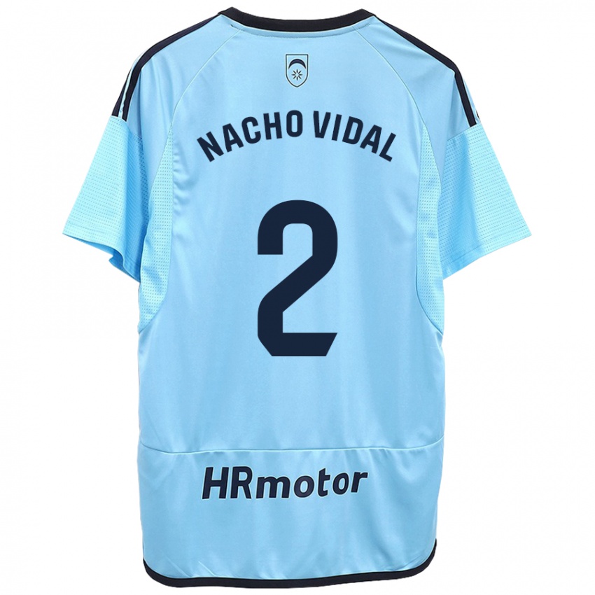 Kvinder Nacho Vidal #2 Blå Udebane Spillertrøjer 2023/24 Trøje T-Shirt