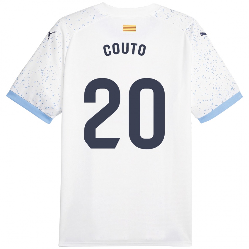 Kvinder Yan Couto #20 Hvid Udebane Spillertrøjer 2023/24 Trøje T-Shirt