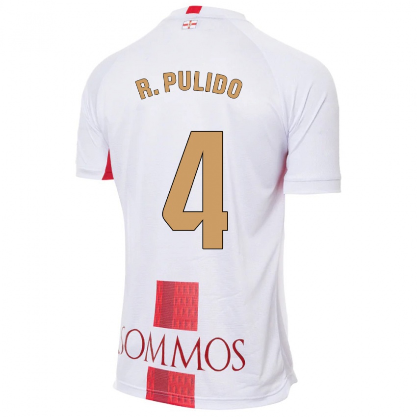 Kvinder Rubén Pulido #4 Hvid Udebane Spillertrøjer 2023/24 Trøje T-Shirt