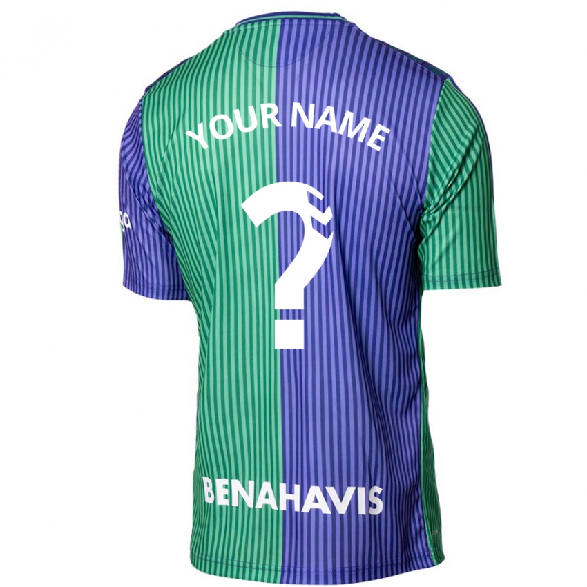 Kvinder Dit Navn #0 Grøn Blå Udebane Spillertrøjer 2023/24 Trøje T-Shirt